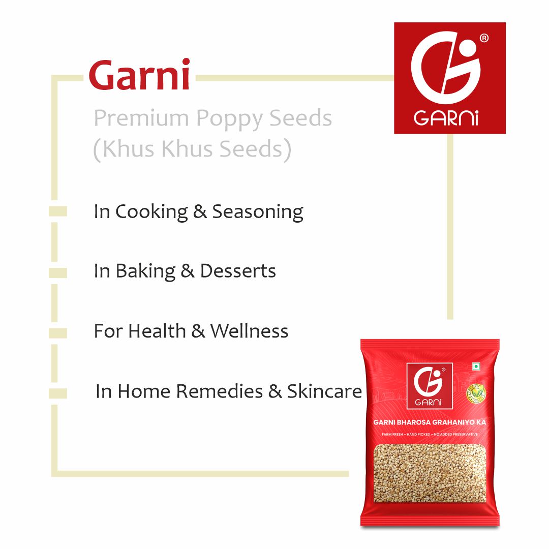 Garni Natural Khus Khus Whole  | Poppy Seeds 50g