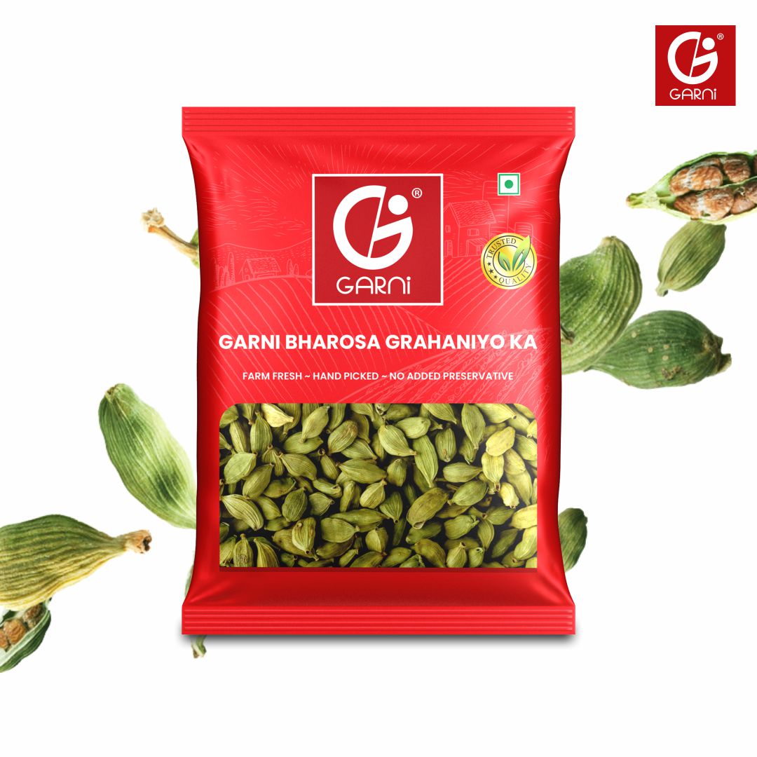 Garni Whole Green Cardamom (Elaichi), 50G